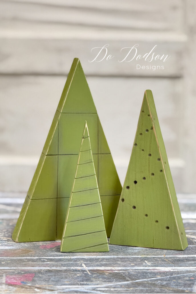 DIY Wood Block Christmas Trees