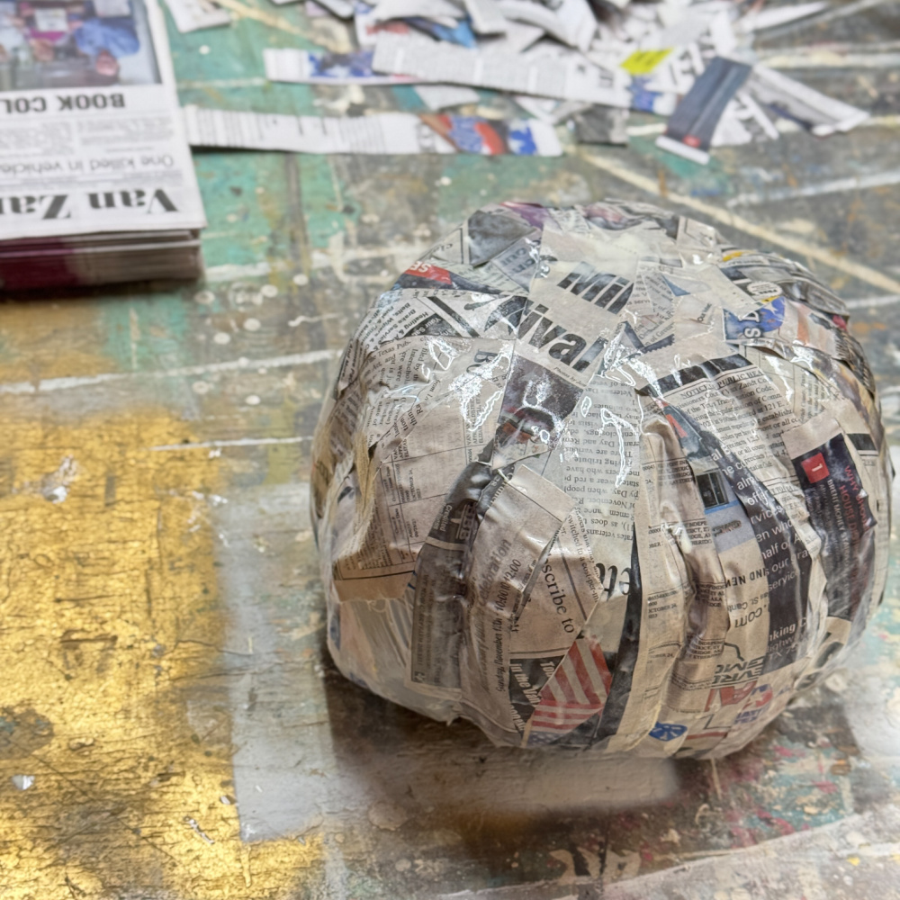 DIY paper mache pumpkin