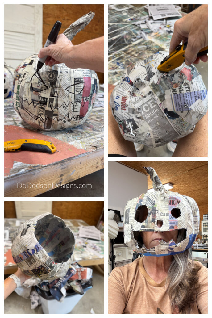 Paper Mache Pumpkin Head